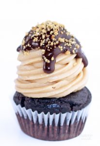 Fudge & Peanut Butter Stuffed Cupcakes - Gretchen's Vegan Bakery