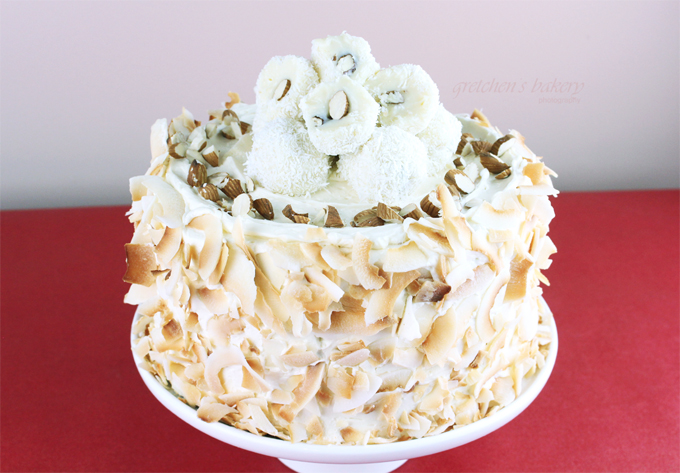 raffaello cake coconut almond cake with berries 32622171 Stock Photo at  Vecteezy