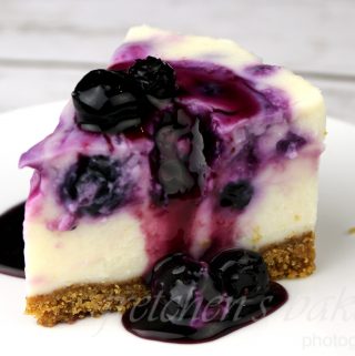 No Bake White Chocolate Blueberry Cheesecake - Gretchen's Vegan Bakery