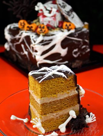 Halloween Graveyard Cake