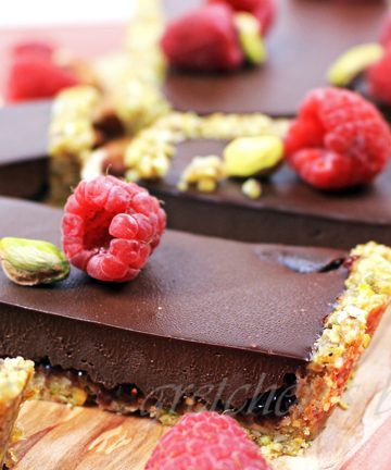 No Bake Chocolate Raspberry Ganache Tart