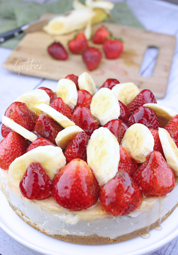 Vegan Strawberry Banana Cheesecake