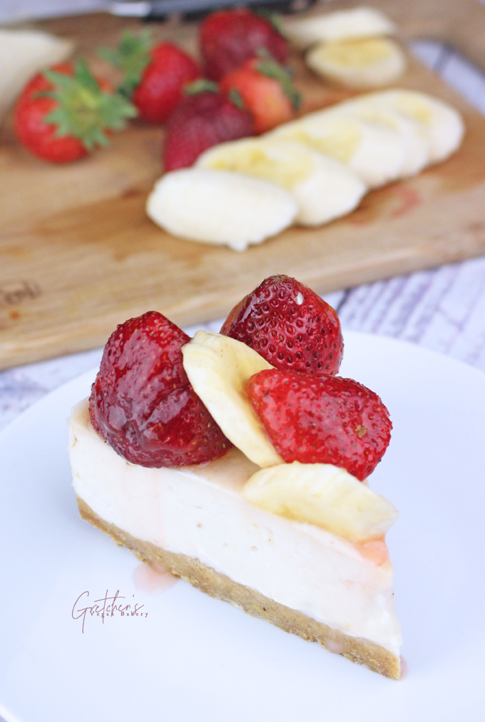 Vegan Strawberry Banana Cheesecake