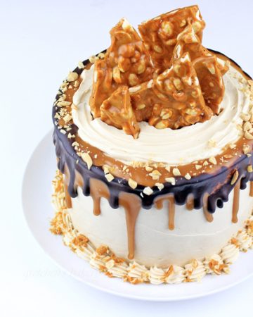 Peanut Butter Fudge Brittle Cake