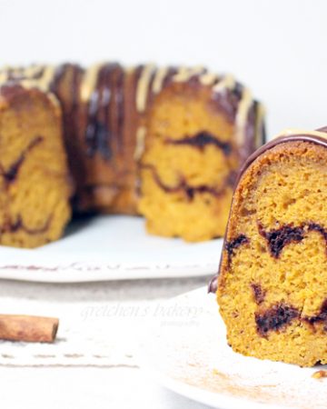 Chocolate Pumpkin Marble Cake