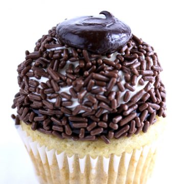 Fudge & Peanut Butter Stuffed Cupcakes - Gretchen's Vegan Bakery