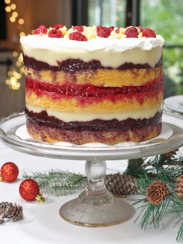 Vegan Christmas Trifle Cake - Gretchen's Vegan Bakery