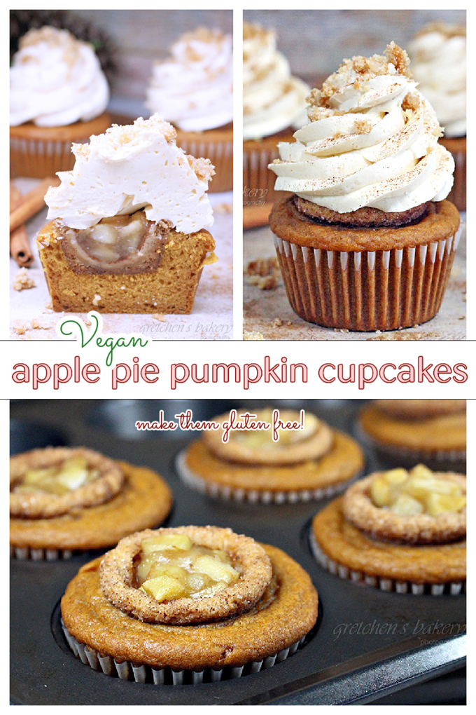 Apple Pie Stuffed Pumpkin Cupcakes